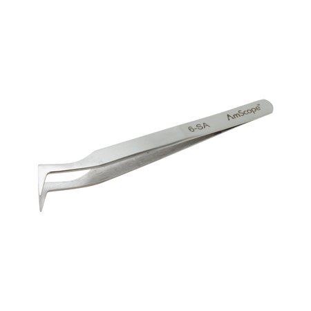 AMSCOPE High Precision 4 3/4 in. Angled Fine Tip Tweezers TW-069